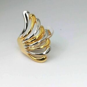 14k Real White Gold Plated Ring Gold Silver 8.5 US
